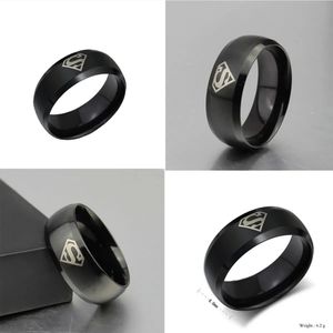 New Engraved 4 Round Superman Symbol Ring.